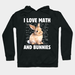 I Love Math And Bunnies, funny Easter Design Hoodie